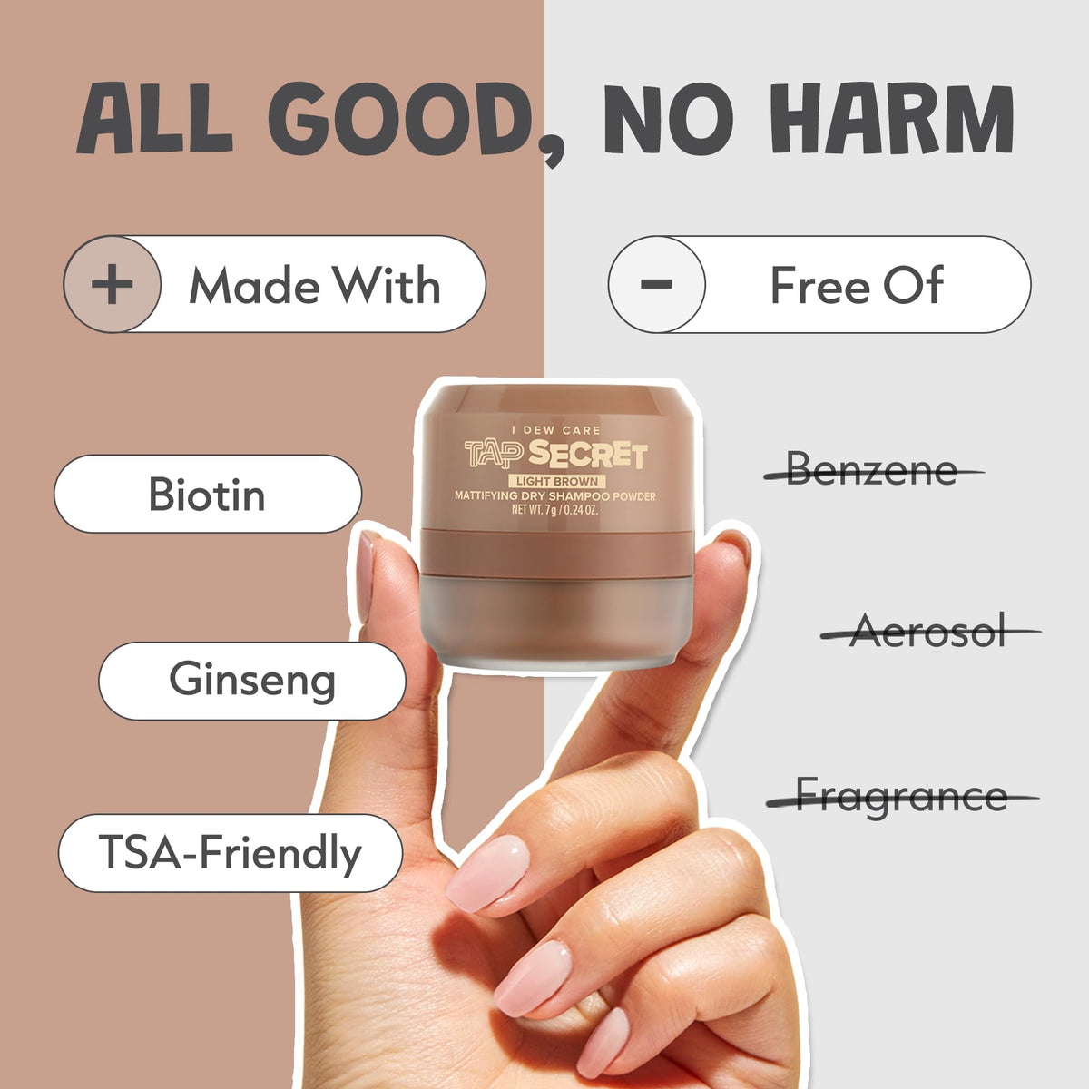 I DEW CARE applying powder at roots for instant volume and matte benefit