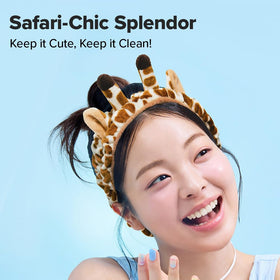 I DEW CARE giraffe headband microfiber texture close-up for soft comfort