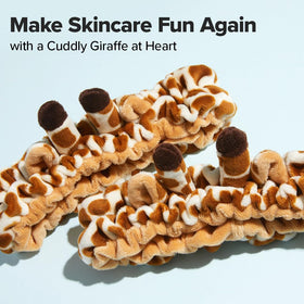 I DEW CARE giraffe headband worn during skincare showing hair kept back