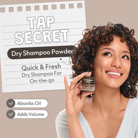 I DEW CARE open jar showing fine powder texture for quick absorption
