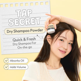 I DEW CARE open tin displaying fine powder texture for easy use