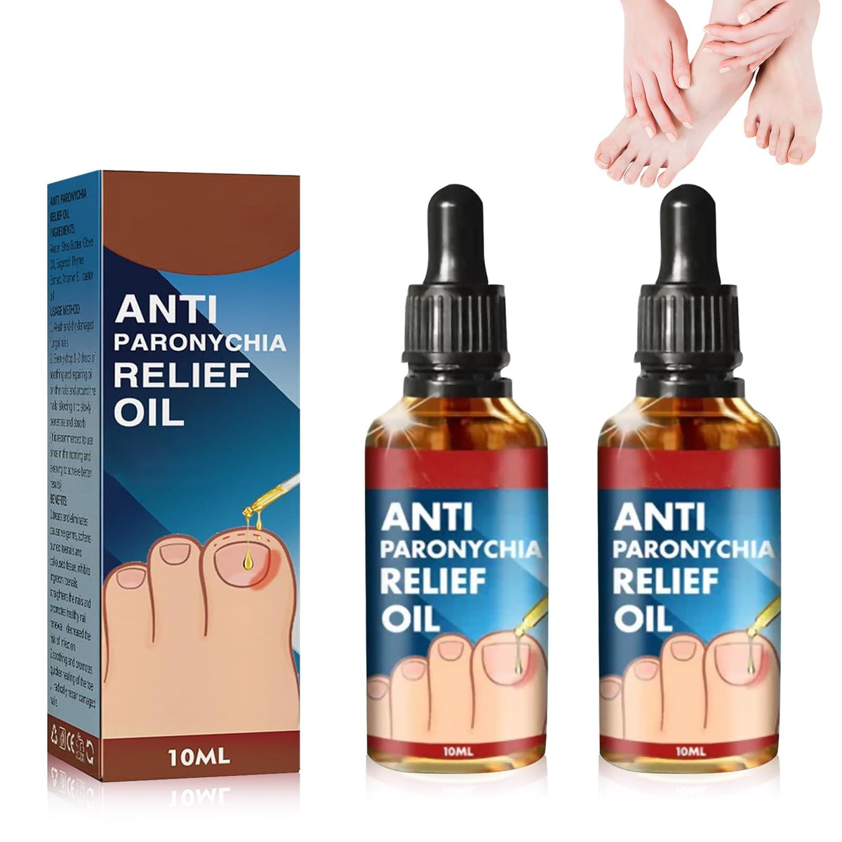 Iaolose front packaging showing two 10ml bottles and benefit for targeted nail care