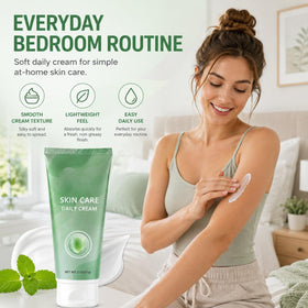 IaramI Sevorea cream in bathroom routine illustrating daily application benefit