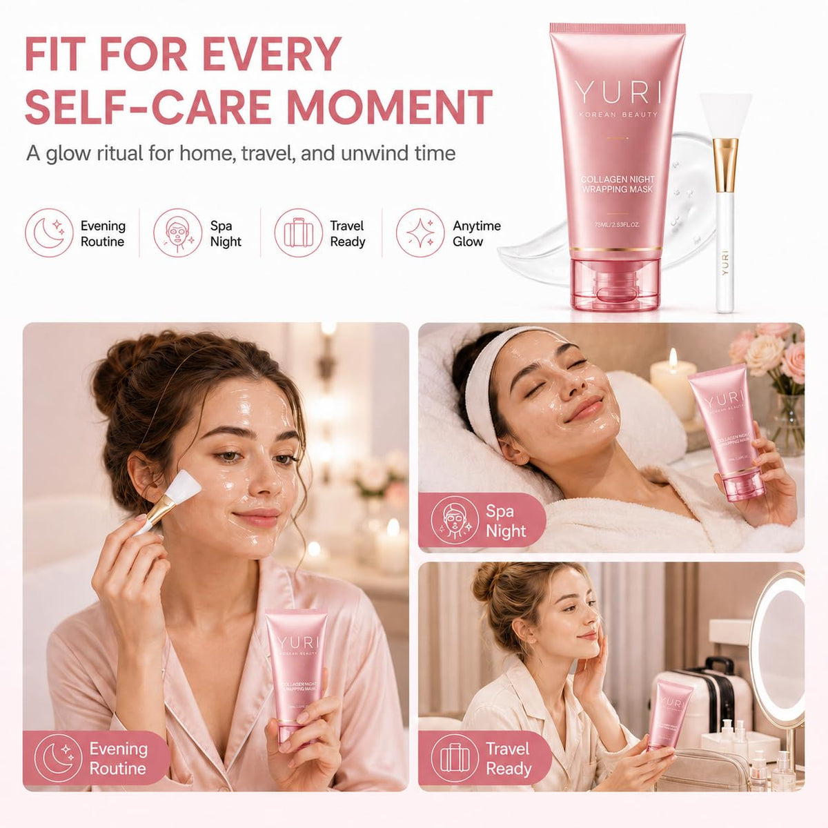 IaramI YURI applying mask on cheek demonstrates easy even coverage
