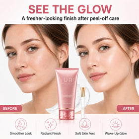IaramI YURI peeled mask sheet illustrating gentle removal benefit