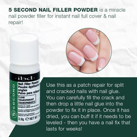 IBD application in use; powder being sprinkled over glue for fast repair benefit