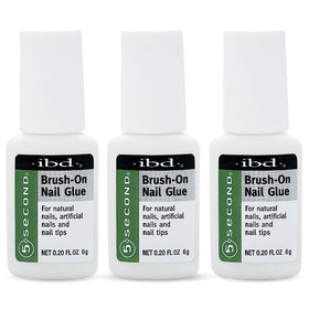 IBD brush-on glue front packaging showing bottle and label benefit strong hold