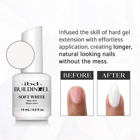 IBD gel being applied to nail tip demonstrating controlled extension benefit