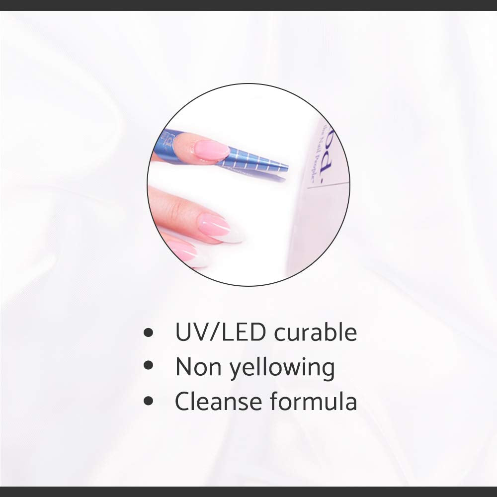 IBD building gel cured glossy finish showing high-shine result and long-wear benefit