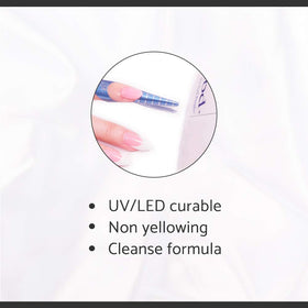 IBD building gel cured glossy finish showing high-shine result and long-wear benefit