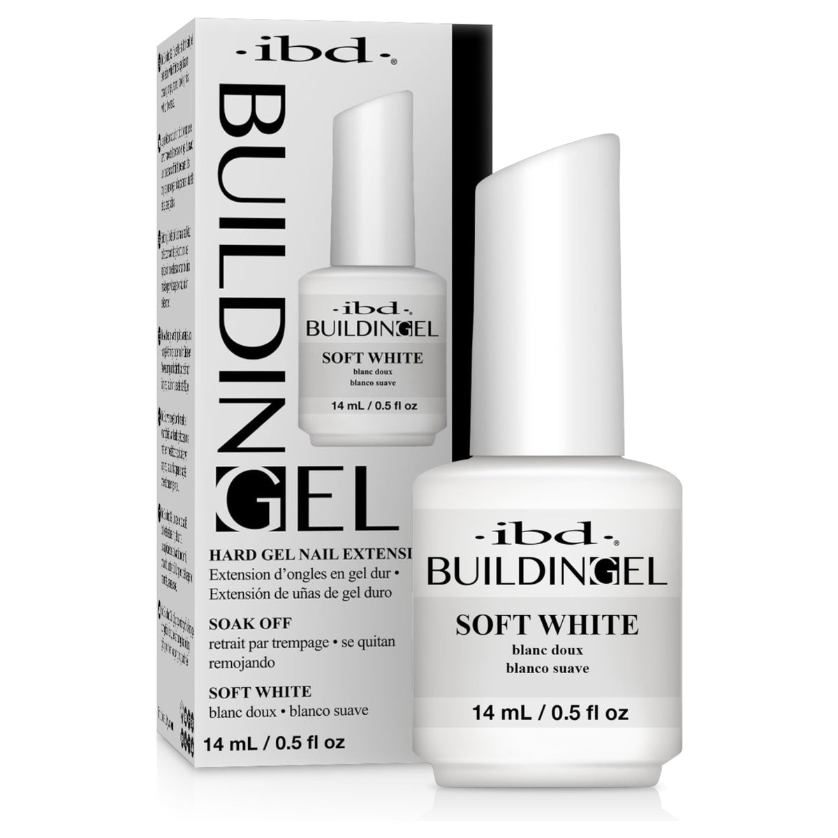 IBD bottle front view showing brand and soft white gel for precise builds