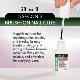 IBD glue in use applying a press-on nail for quick, long-lasting bond