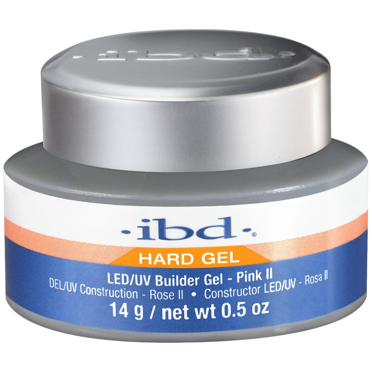 IBD Hard Gel Pink II front bottle showing label and size, professional salon compatibility