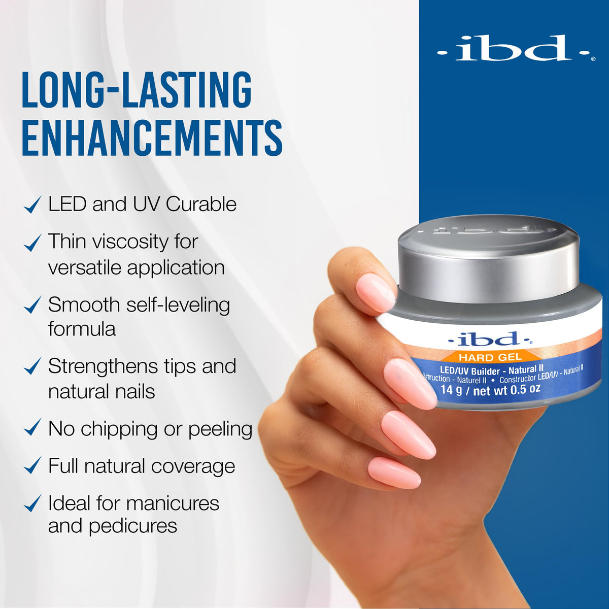 IBD cured gel close-up showing natural finish and long-lasting durability