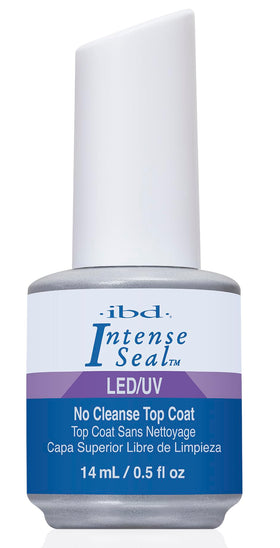 IBD bottle front view showing label and glossy top coat finish benefit