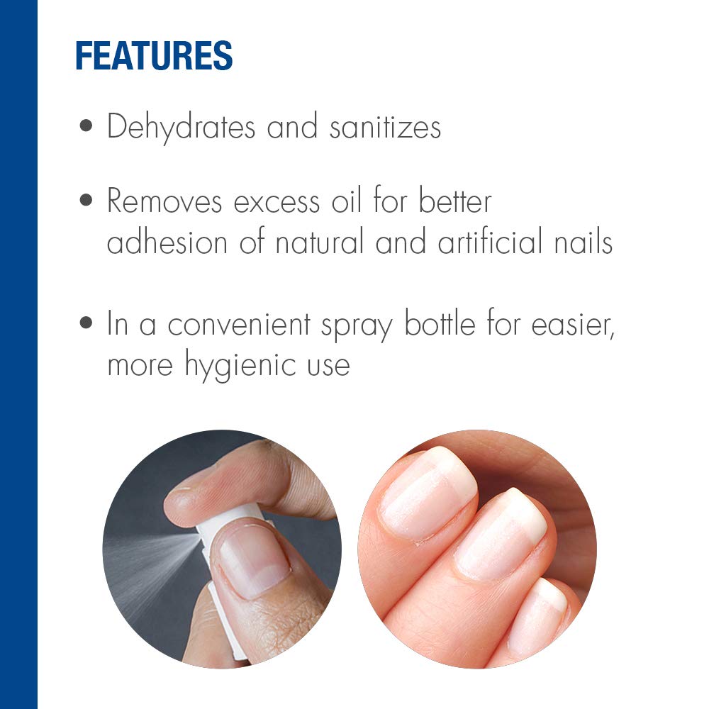 IBD nail prep-spray used by technician prepping nails for longer-lasting enhancements