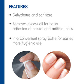IBD nail prep-spray used by technician prepping nails for longer-lasting enhancements
