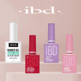 IBD rubber base in lifestyle manicure shot showing flexible durable finish benefit