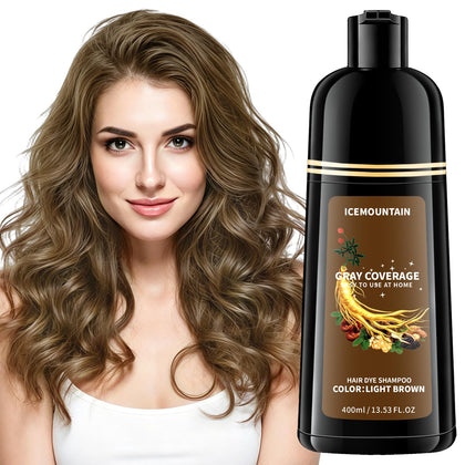 ICEMOUNTAIN front bottle shot showing product benefits and light brown shade