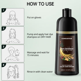 ICEMOUNTAIN open cap dispensing shampoo showing mess-free application benefit