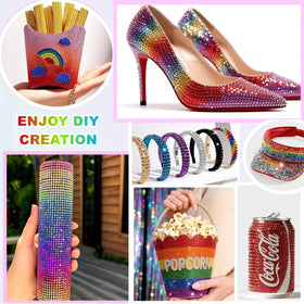 Ichiha rhinestones bedazzled on sneakers showing durable decorative finish