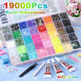 Ichiha open organizer with sorted 40-color rhinestones for fast selection