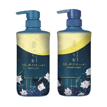 Ichikami front packaging of shampoo and conditioner showing set benefits and size