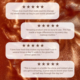 ICONIC LONDON applied on model creating natural dewy glow benefit