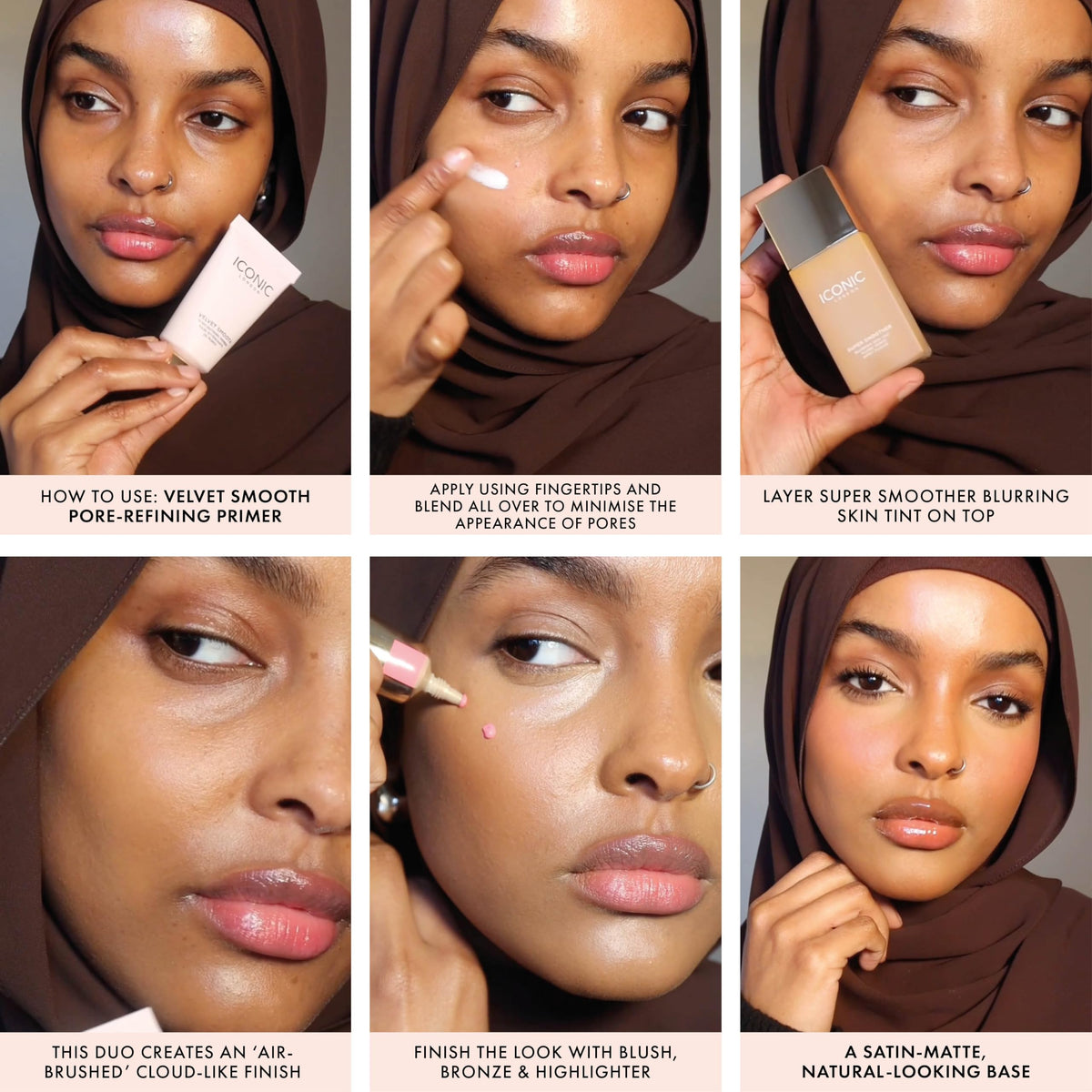 ICONIC LONDON swatch on skin showing blurring effect, pore refinement benefit