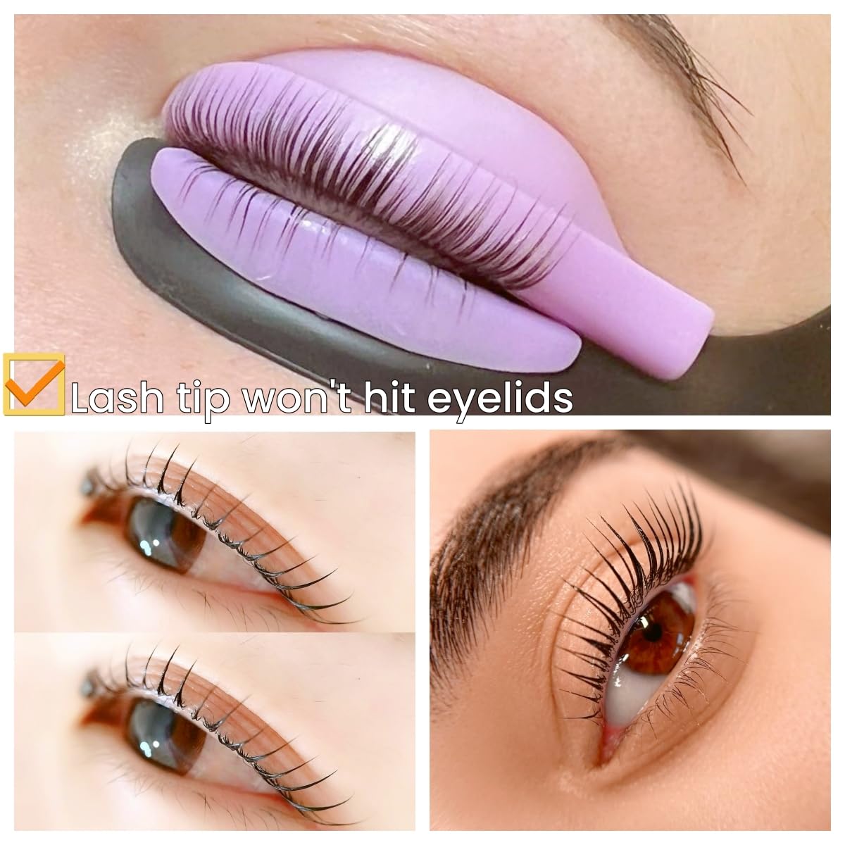 ICONSIAM Katya Vinog pad on eyelid demonstrating stable glue-free placement