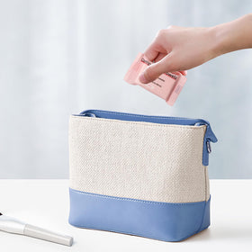 ICOTLE towel removing makeup at sink showing gentle skin-friendly performance