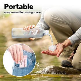 ICOTLE towel used at campsite illustrating outdoor cleaning and convenience