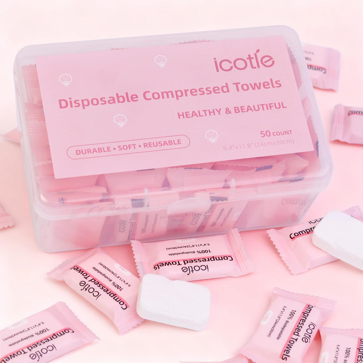 ICOTLE towel in use on face demonstrating gentle makeup removal benefit