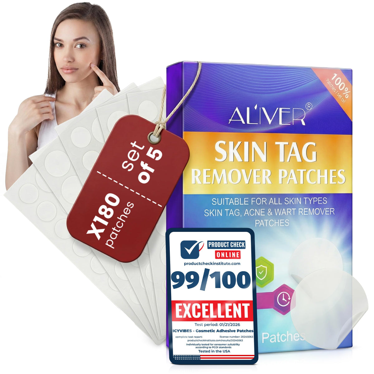ICYVIBES front packaging showing 180-piece set and benefits