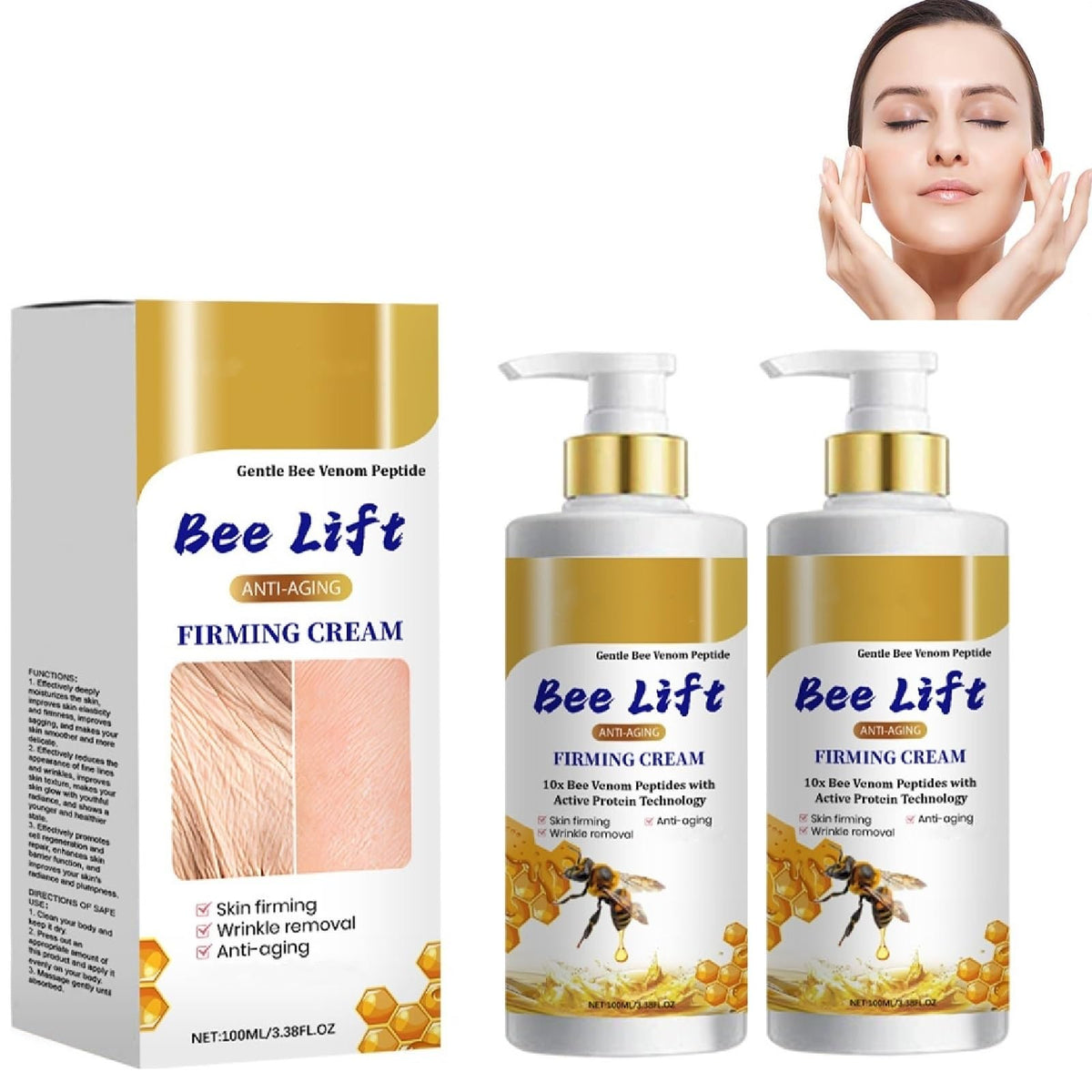 Identicalven front packaging showing BeeLift 2-piece set and benefits