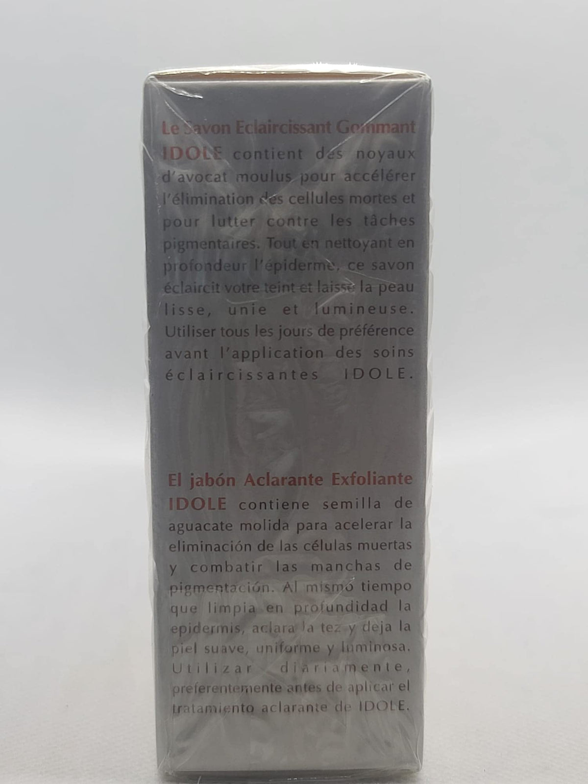 Idole soap bar next to ruler showing 125g scale for accurate sizing and value