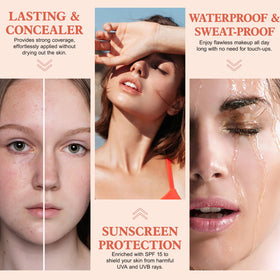 IDUCEN before and after showing minimized pores and natural tone