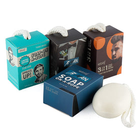 IeBilif soap on bathroom shelf in lifestyle scene showing tidy storage