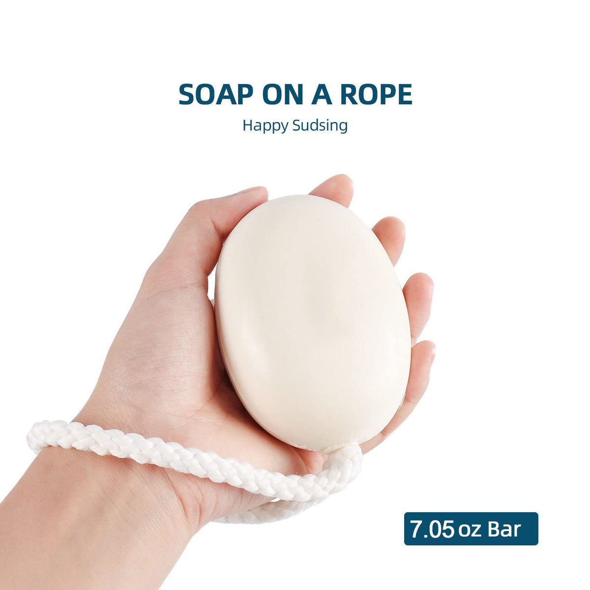 IeBilif bar on braided rope hanging in shower to dry and reduce mess