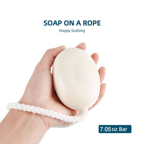 IeBilif bar on braided rope hanging in shower to dry and reduce mess