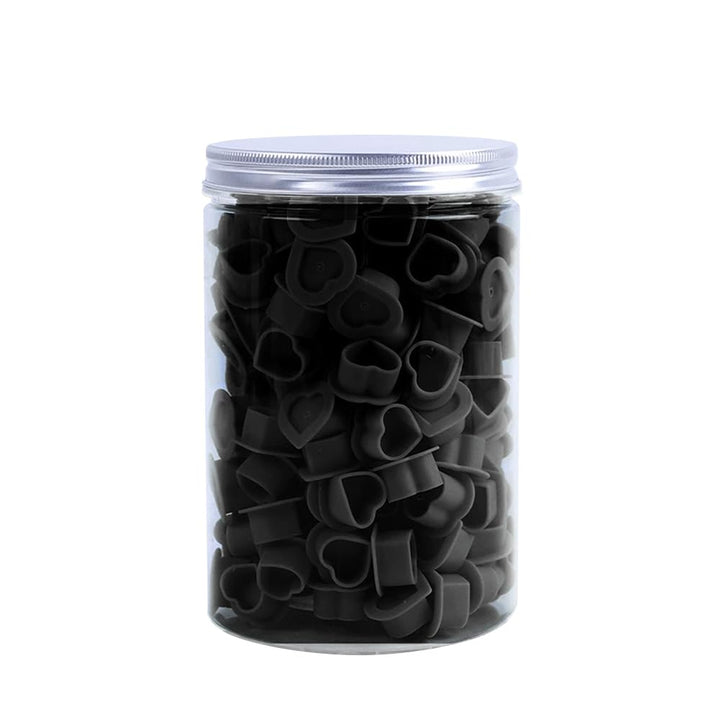 IFERO front pack of 200 heart silicone ink caps showing quantity and black color benefit: quick refill