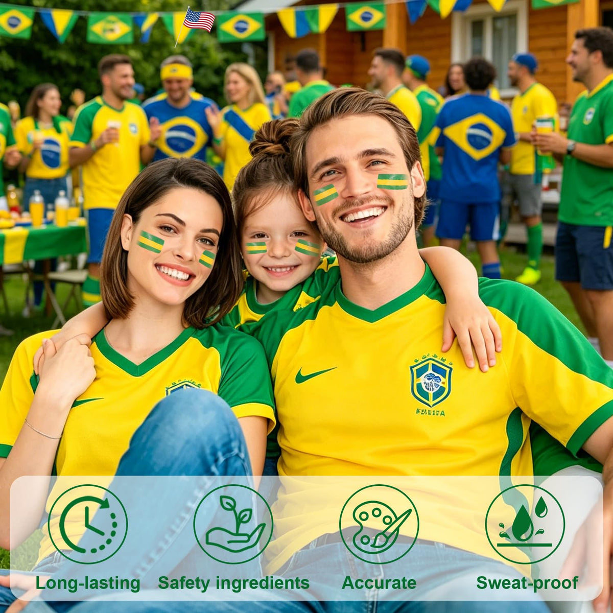 IFVGFB fan applying cheek stripe for fast, visible game-day face design