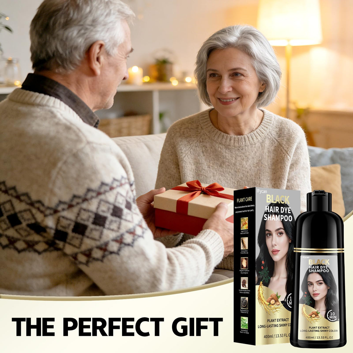 ifycan lifestyle model with shiny black hair showing healthy, natural-looking coverage