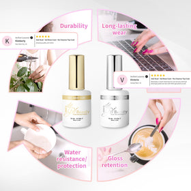 iGel Beauty bottle in hand for scale demonstrating professional 15 mL size