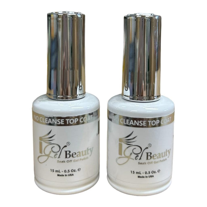 iGel top coat front packaging showing bottle and glossy finish benefit