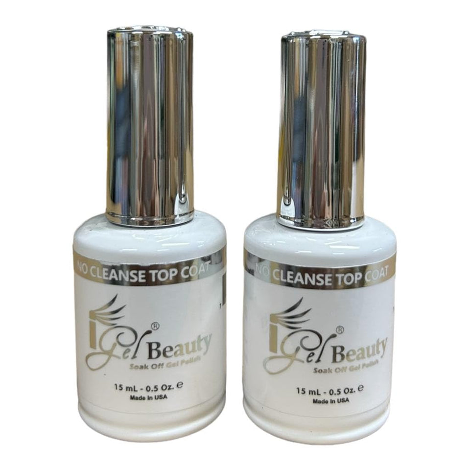 iGel top coat front packaging showing bottle and glossy finish benefit