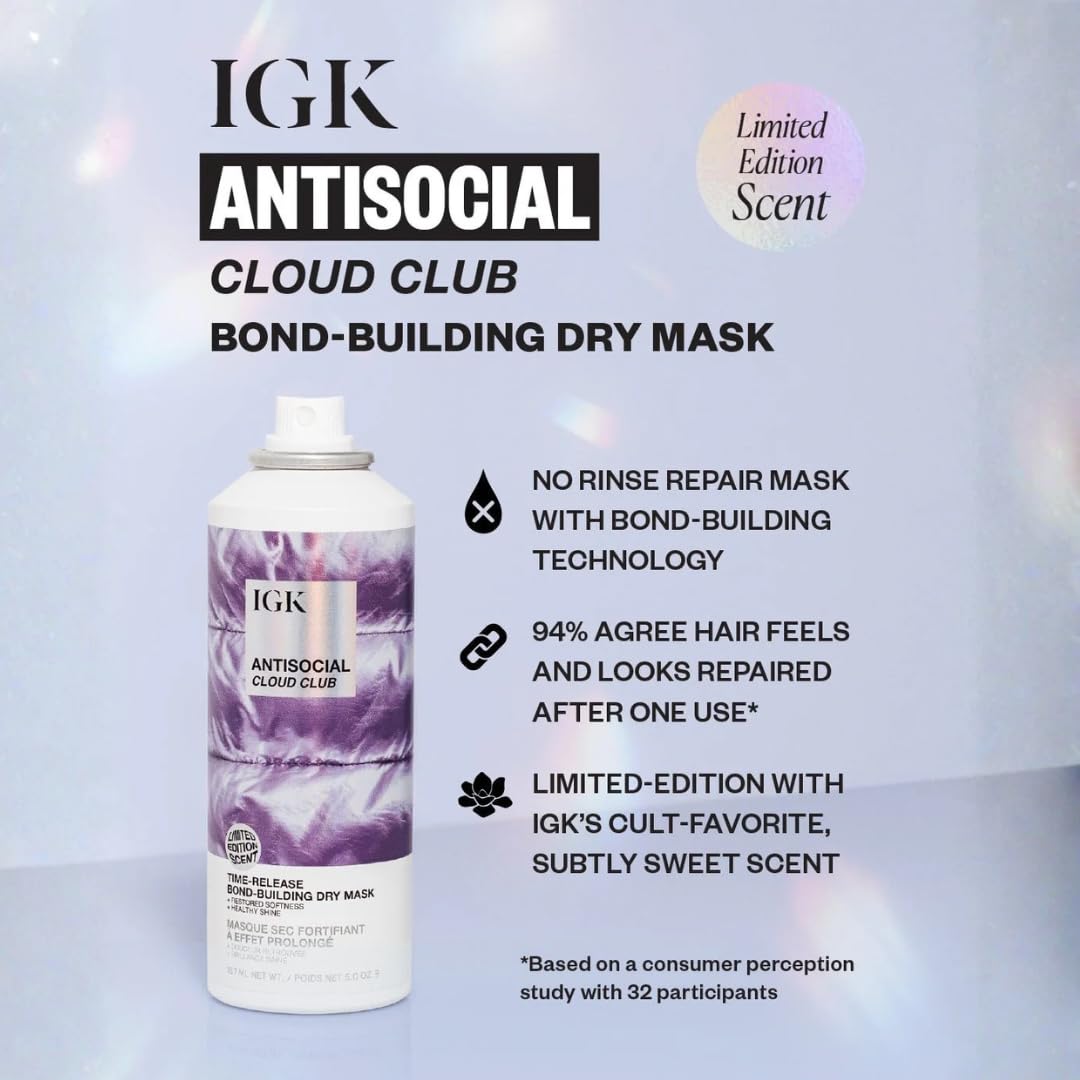 IGK Antisocial Cloud Club open jar texture close-up showing creamy, lightweight mask