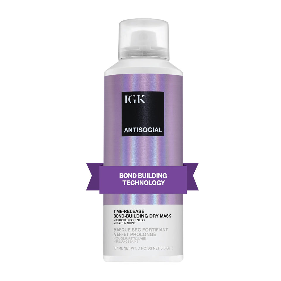 IGK Antisocial front packaging showing bottle and benefits