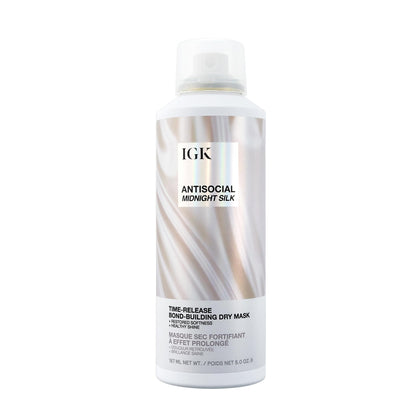 IGK Antisocial Midnight Silk front bottle view showing limited-edition design and benefits