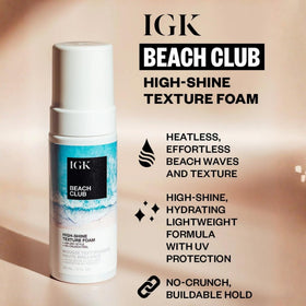 IGK close-up label showing Beach Water Blend ingredients and hydration benefit